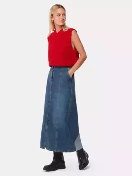 Юбка Whistles Patchwork Denim Midi, синий
