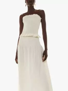 Юбка Whistles с присборенной талией, цвет слоновой кости/мульти