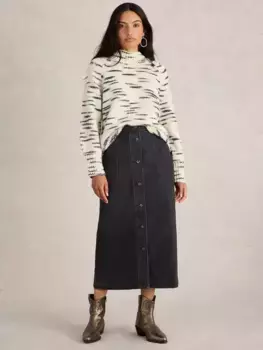 Юбка White Stuff Colleen Denim Midi, черный
