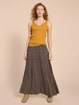 Юбка White Stuff Jada Abstract Print Swing Maxi, цвет black/multi