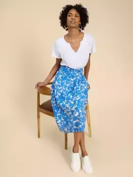 Юбка White Stuff Maeva Abstract Print Midi, цвет cobalt/ivory