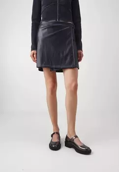 Юбка внахлест NMANDY CONTRAST SKIRT Noisy May, черный