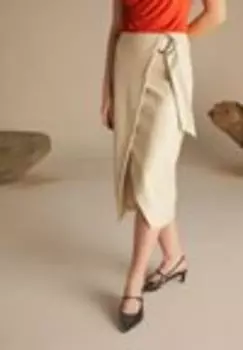 Юбка внахлест RECYCLED PU WRAP SKIRT Zign Studio, белый