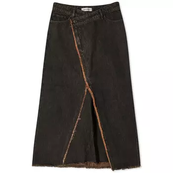 Юбка Wood Wood Vanja Denim Wrap, черный/оранжевый