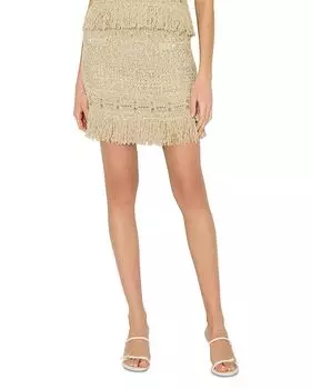 Юбка вязаная с бахромой и бусинами MILLY, коричневый/бежевый