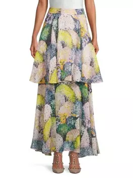 Юбка Ярусная Длинная Ginger &amp; Smart Joy, желтый / зеленый