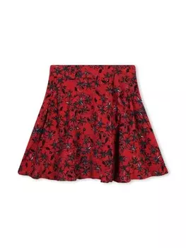 Юбка Zadig & Voltaire Kids с цветочным принтом, красный