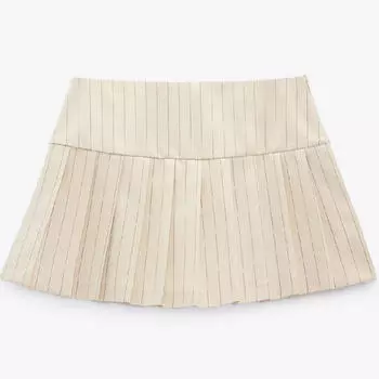 Юбка Zara Box Pleat, бежевый
