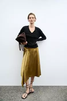 Юбка Zara by Carlyne Cerf Asymmetric Flowing, золотистый