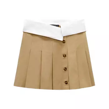 Юбка Zara Gabardine Mini, песочный