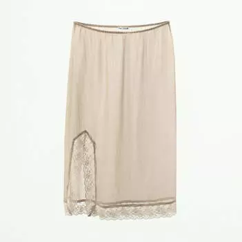 Юбка Zara Lace, бежевый