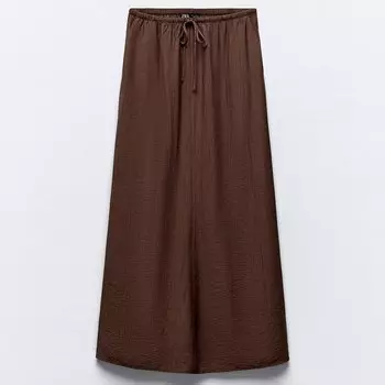 Юбка Zara Long Textured, коричневый