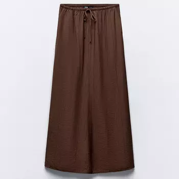 Юбка Zara Long Textured, коричневый