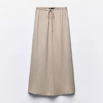 Юбка Zara Long Textured, светло-коричневый/серый