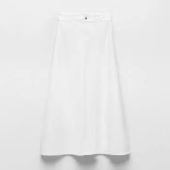Юбка Zara LongLow Waist Denim, белый
