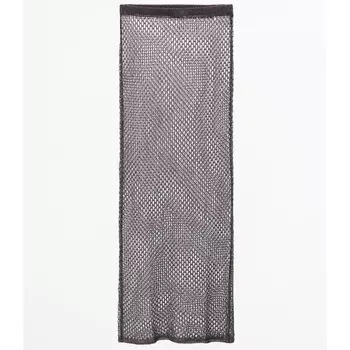 Юбка Zara Metallic Mesh Midi, темно-серый