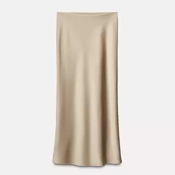 Юбка Zara Satin Midi, бежевый