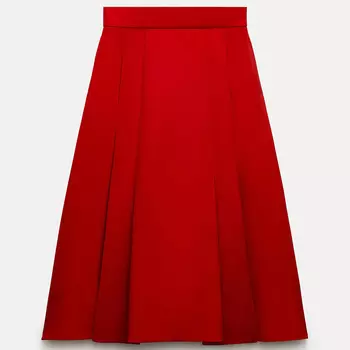 Юбка Zara ZW Collection Pleated Layered, красный