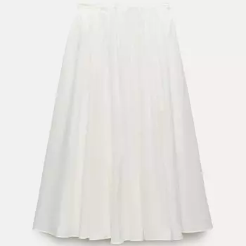 Юбка Zara ZW Collection Voluminous Midi, белый