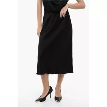 Юбка ZARINA из атласа с эластичным поясом Nanushka, черный