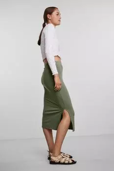Юбка - Зеленый - Миди PIECES, зеленый