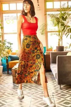 Юбка - Желтый - Миди Olalook