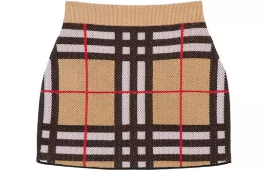Юбка женская Burberry в клетку, коричневый