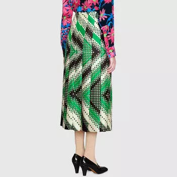 Юбка женская Gucci повседневная, зеленый / белый
