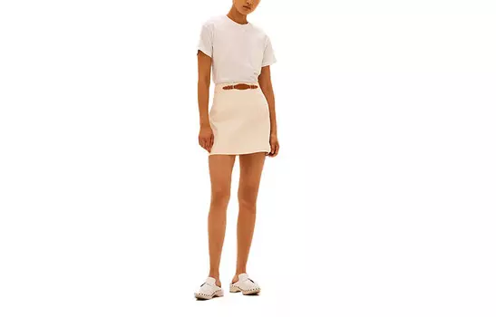 Юбка женская Hermes кожаная, белый