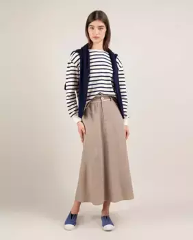 Юбка женская из гладкого льна El Ganso, зеленый