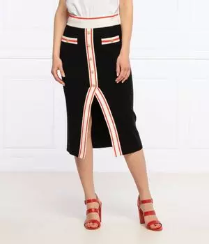 Юбка женская Liu Jo из вискозы на пуговицах с разрезом, черный