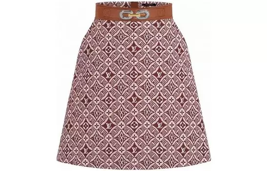 Юбка женская Louis Vuitton кожаная, красный / белый