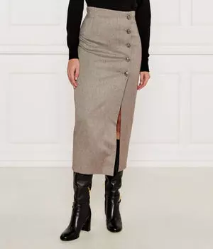Юбка женская Marella на пуговицах с разрезом, бежевый