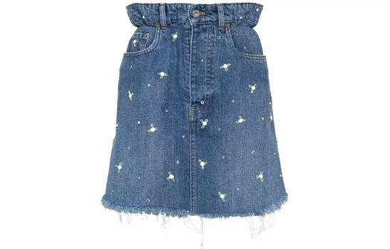 Юбка женская Miu Miu джинсовая с элементами, синий