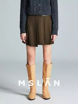 Юбка женская Mslan плиссированная, коричневый