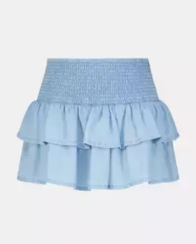 Юбка женская струящаяся с оборками Green Coast, нежно-голубой