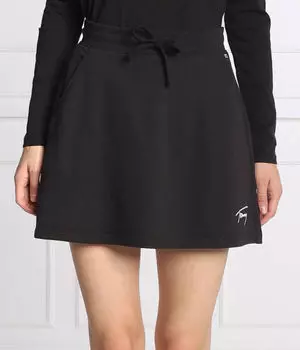 Юбка женская Tommy Jeans хлопковая на кулиске, черный
