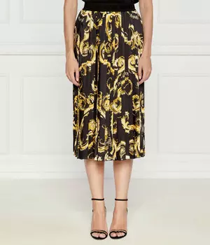 Юбка женская Versace Jeans Couture миди с фирменным принтом, черно-желтый