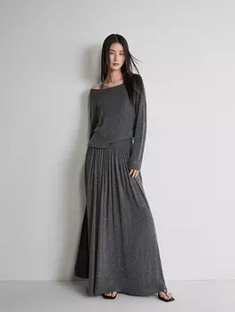 Юбка-зонтик Ochirly длинная, серый