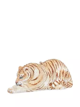 Judith Leiber клатч Wildcat Golden Cub со стразами, золотой
