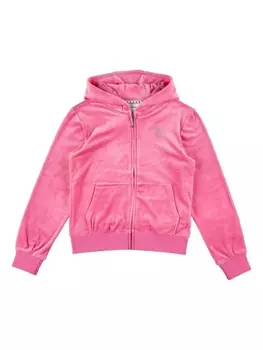 Juicy Couture велюровое худи на молнии, розовый