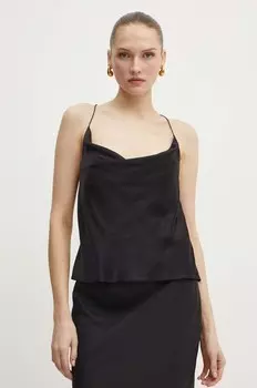 Юлиана шелковый топ Custommade, черный
