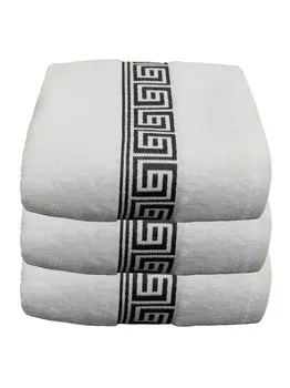 Julie Julsen упаковка из 3 полотенец для душа 600 г/м, 70 x 140 см, БЕЛЫЙ-ЧЕРНЫЙ