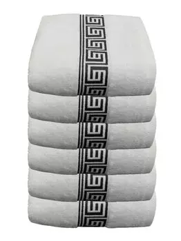 Julie Julsen упаковка из 6 полотенец 600г/м 50 x 100 см, БЕЛЫЙ-ЧЕРНЫЙ