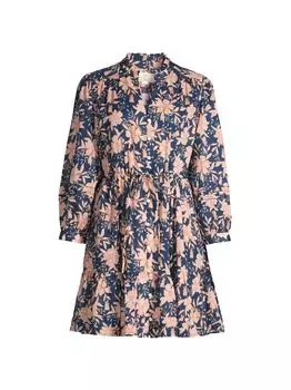 Юлия Хлопковое платье-рубашка Birds of Paradis, нави