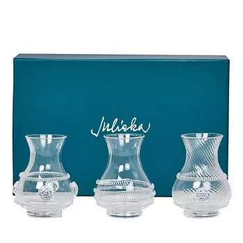 Юлиска Мини-вазы из богемского стекла, набор из 3 шт Juliska, белый