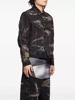 Julius джинсовая куртка из выбеленной ткани, черный