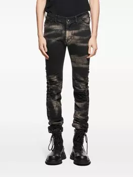 Julius выцветшие прямые джинсы, черный