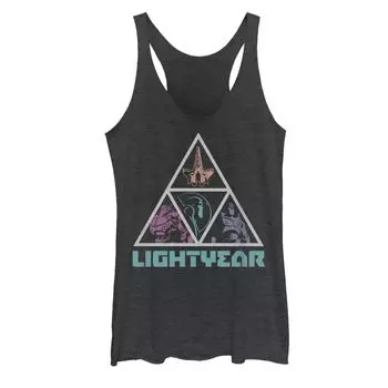 Юниорская Disney / Pixar Lightyear Triangle Panel Buzz против Zurg Racerback Tank Licensed Character