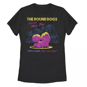 Юниорская футболка Disney Lady And The Tramp The Pound Dogs с мисс Пег в главной роли Licensed Character